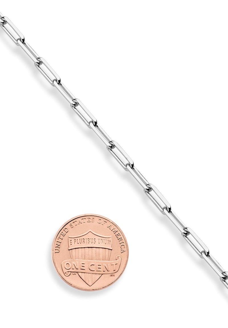 Miabella Italian Solid 925 Sterling Silver, 18Kt Gold Plated 3mm Paperclip Link Chain Necklace for Women Men, Made in Italy (SI, 16 Inches) - Image 3